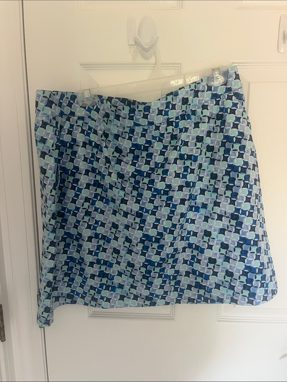 Talbots Blue Multi-Block Print Mini Skirt